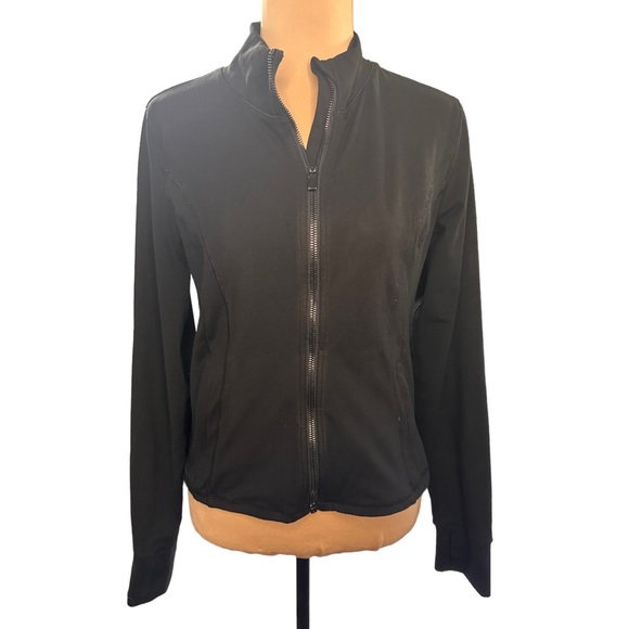 Yogalicious Lux Black Full Zip Lightweight Athletic Jacket, Size L - Picture 1 of 4